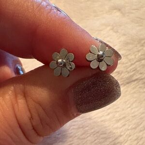 Silver Flower Stud Earrings